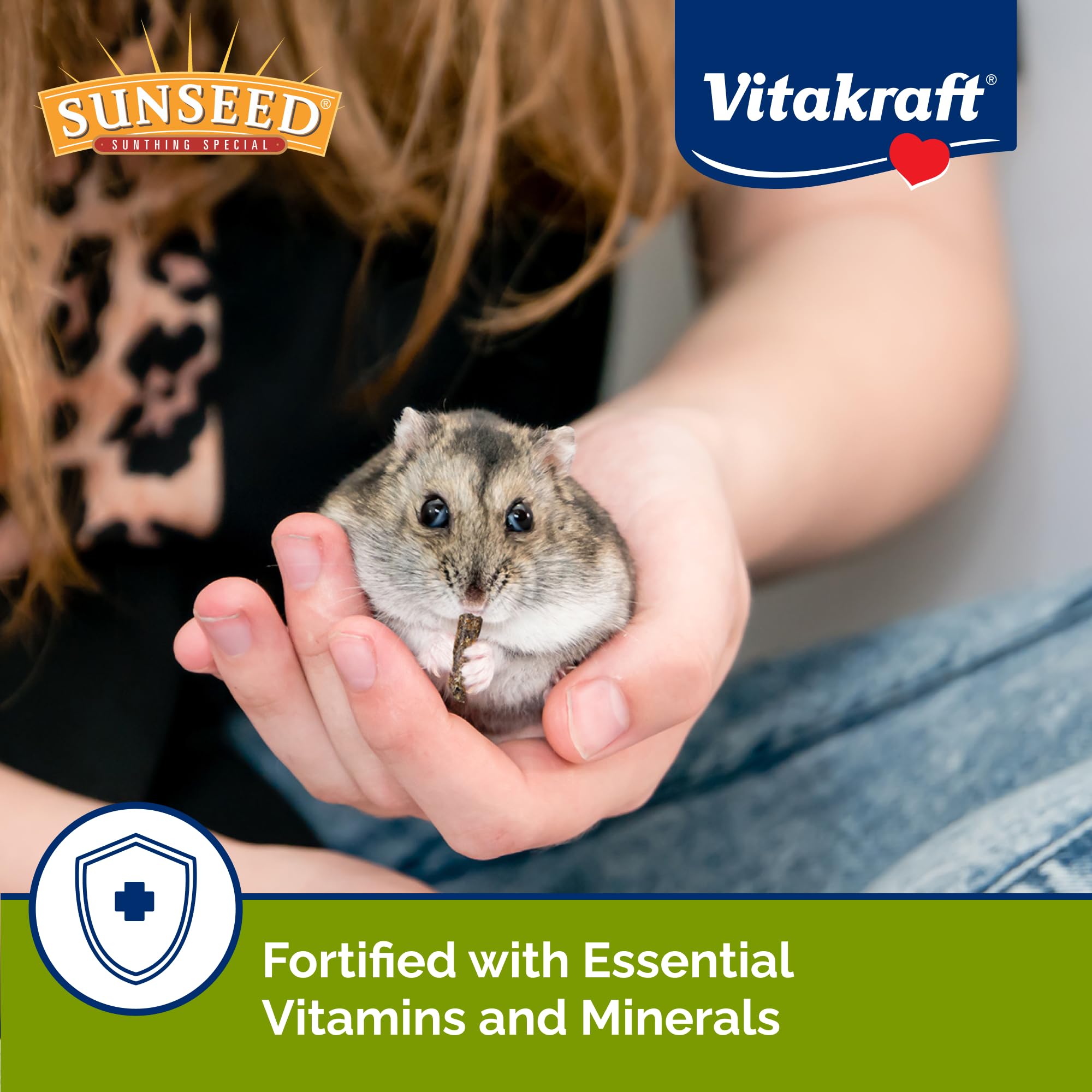 Sunseed Vita Prima vitamines-mineraux, vitamine A et D et calcium carbonate.