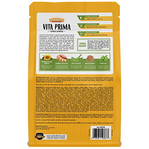 Sunseed Vita Prima Mélange instinctif encourage l'exploration et la mastication variée.