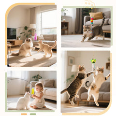SUNSHINETOP porte chat jouet chenille, stimule l’exploration et la course.