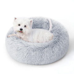 SunStyle Home lit donut gris clair — vue générale, douceur enveloppante pour chats et petits chiens.