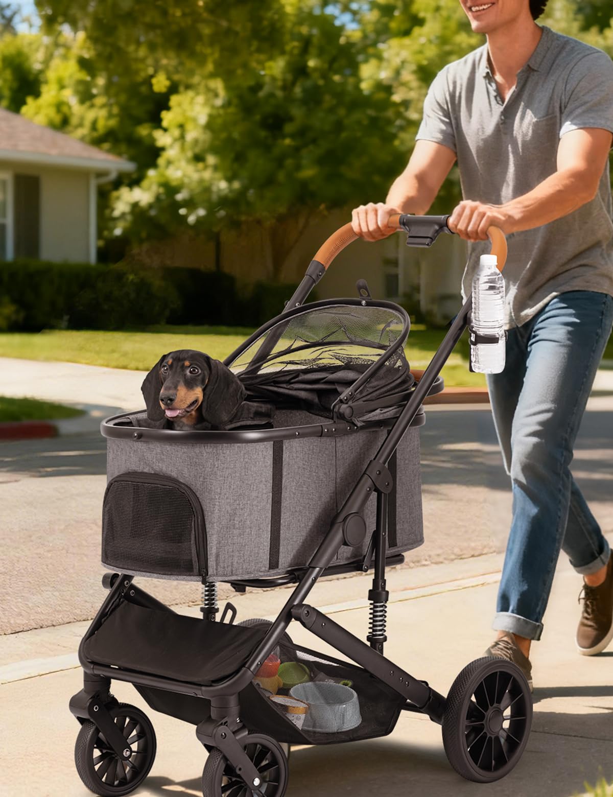 SUNTHX porte-transport détachable pour chat et chien, pratique pour voyager.