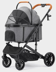 SUNTHX Poussette chien 4 roues pliable, facile à transporter lors de balades.