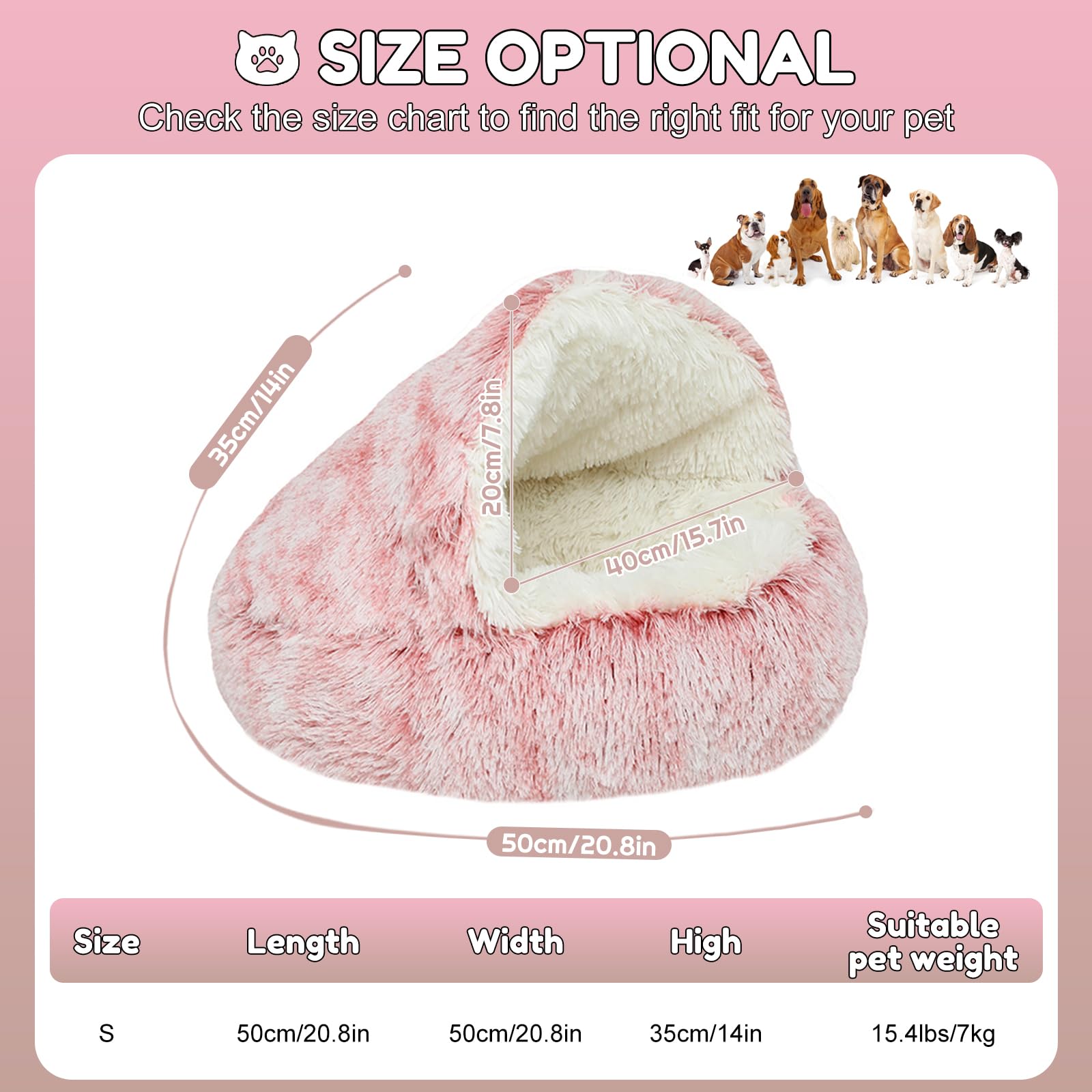 SUOXU donut-douillet rose, chaleur douce pour les jours froids.