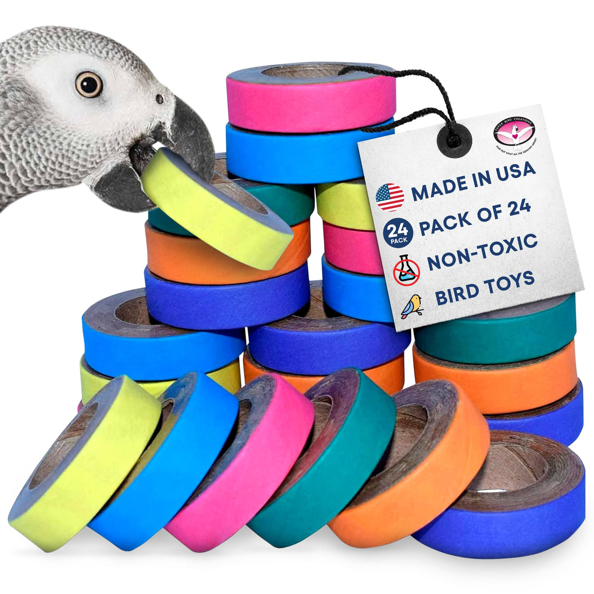 Fatty Bagels de Super Bird Creations: cœur-carton durable pour la mastication des perroquets.