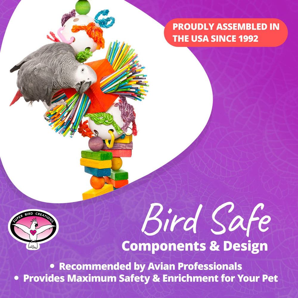 Willy Nilly XL: stimule activité physique et mentale chez les oiseaux.