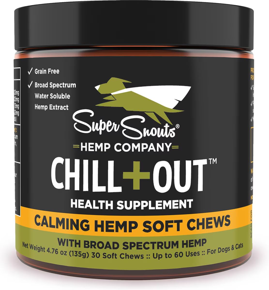 Super Snouts Chill Out – gommes douces pour chiens et chats, favorisant le calme au quotidien.