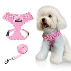 SuperBuddy harnais mesh doux rose, confort léger pour promenades prolongées.