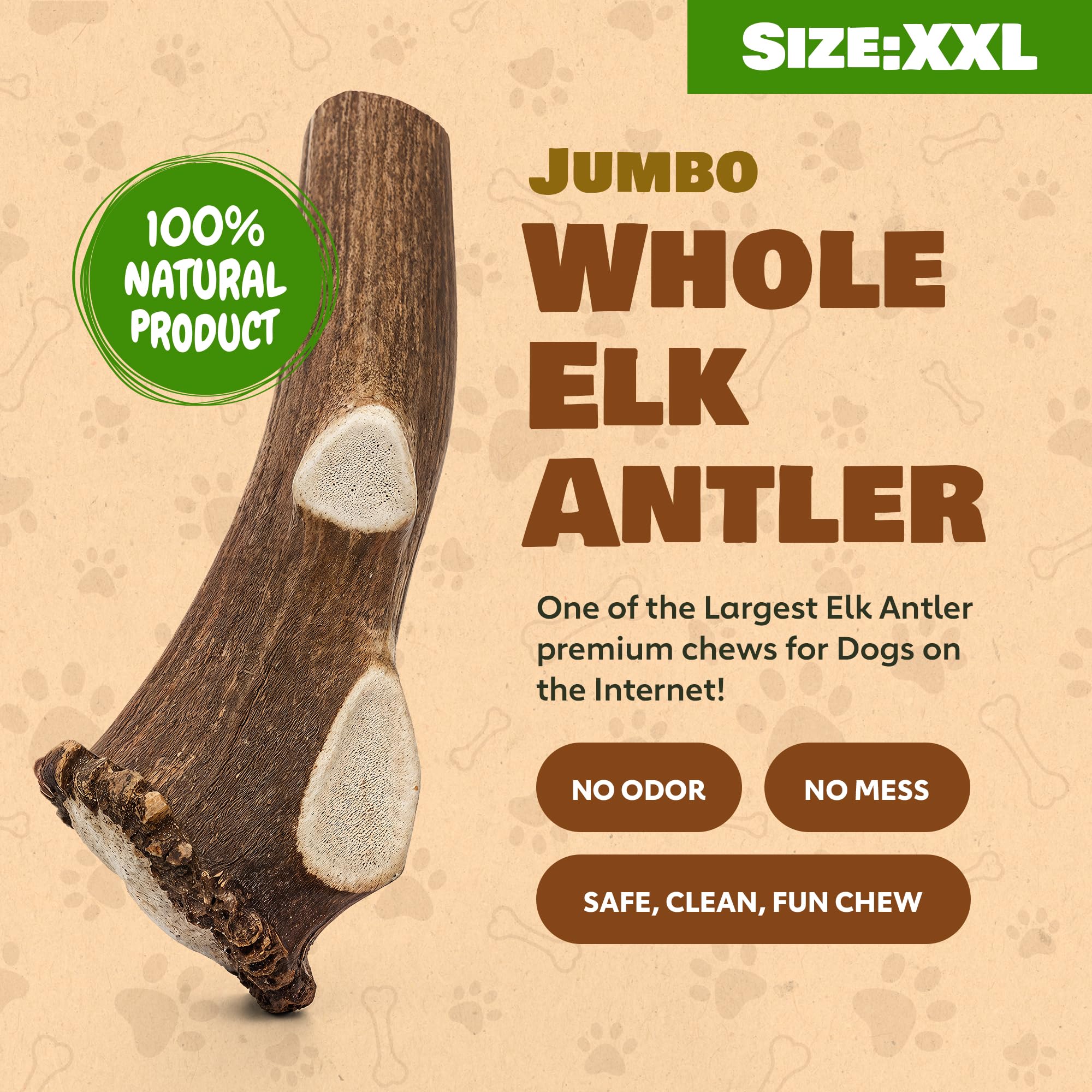 Superior Antler Dog Chews – produit naturel et biologique sans additifs chimiques.