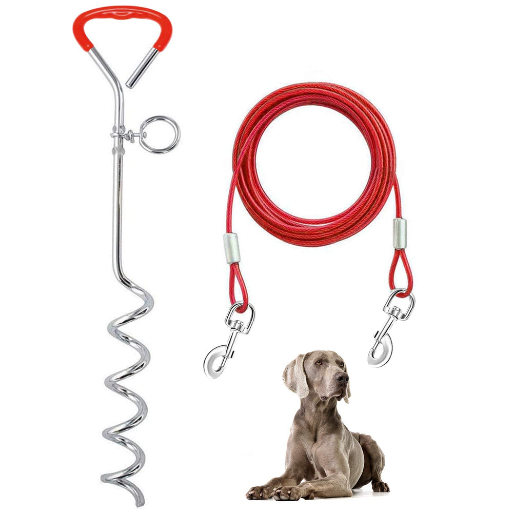 Supet câble d'attache chien 32 pieds pour liberté sécurisée en extérieur.