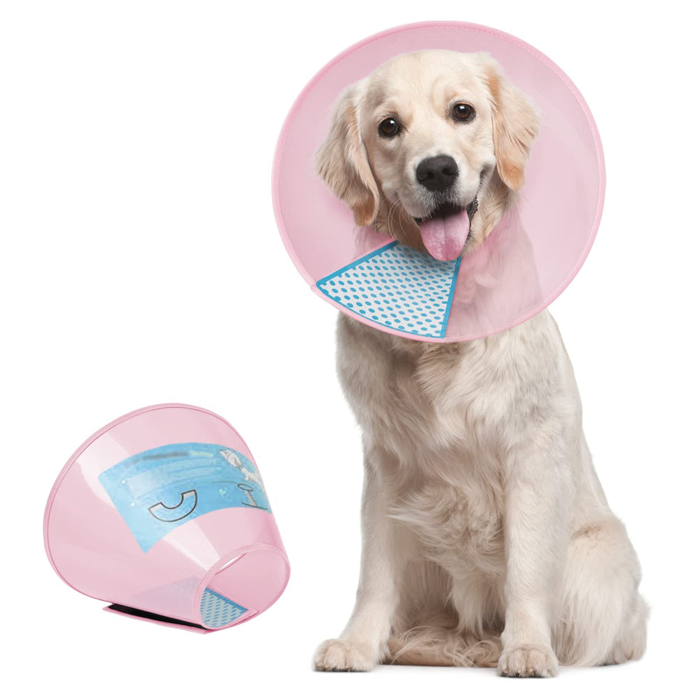 Supet collier-cône chien reglable après chirurgie pour protection efficace