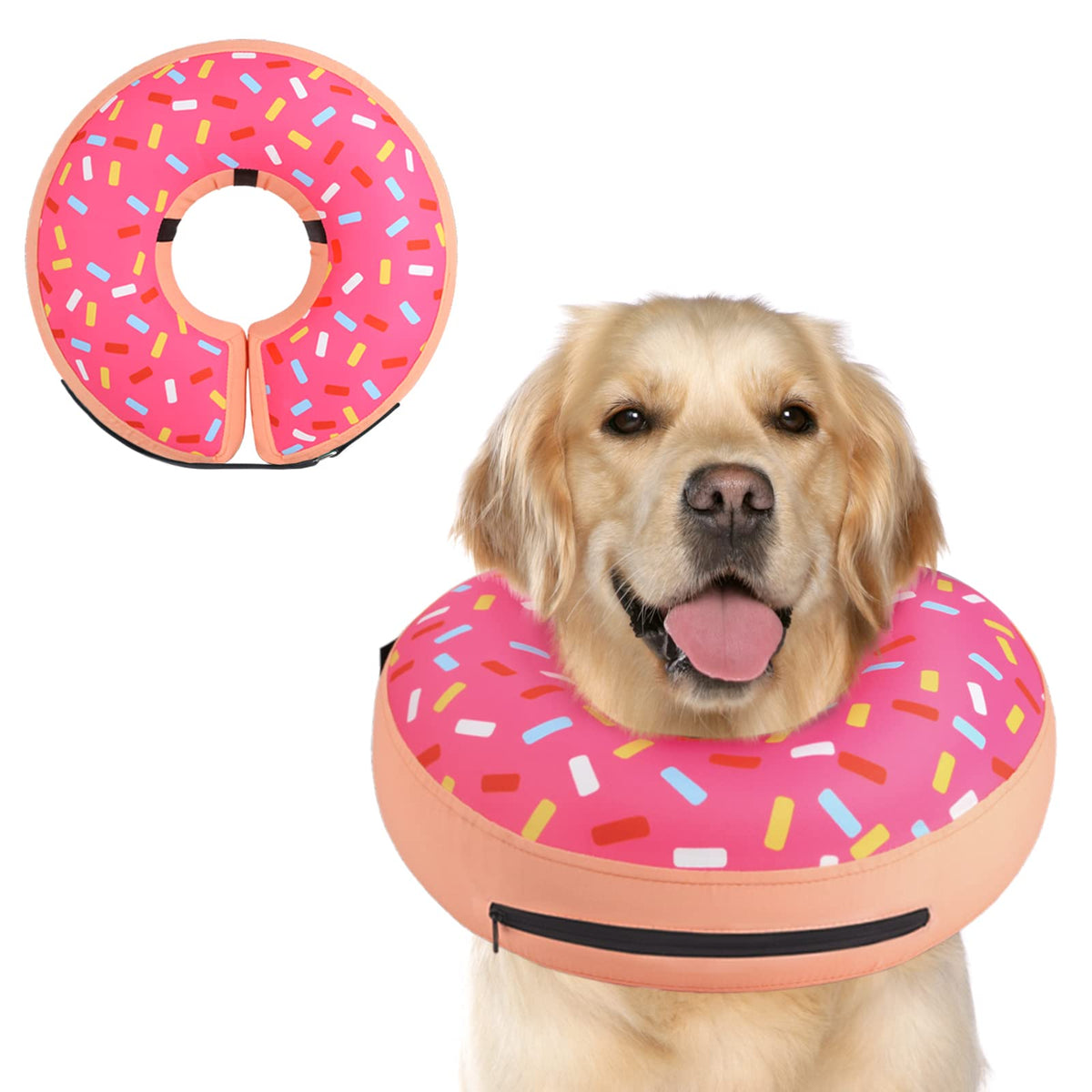 Supet collier cone gonflable pour chien, protection post-chirurgie du cou.