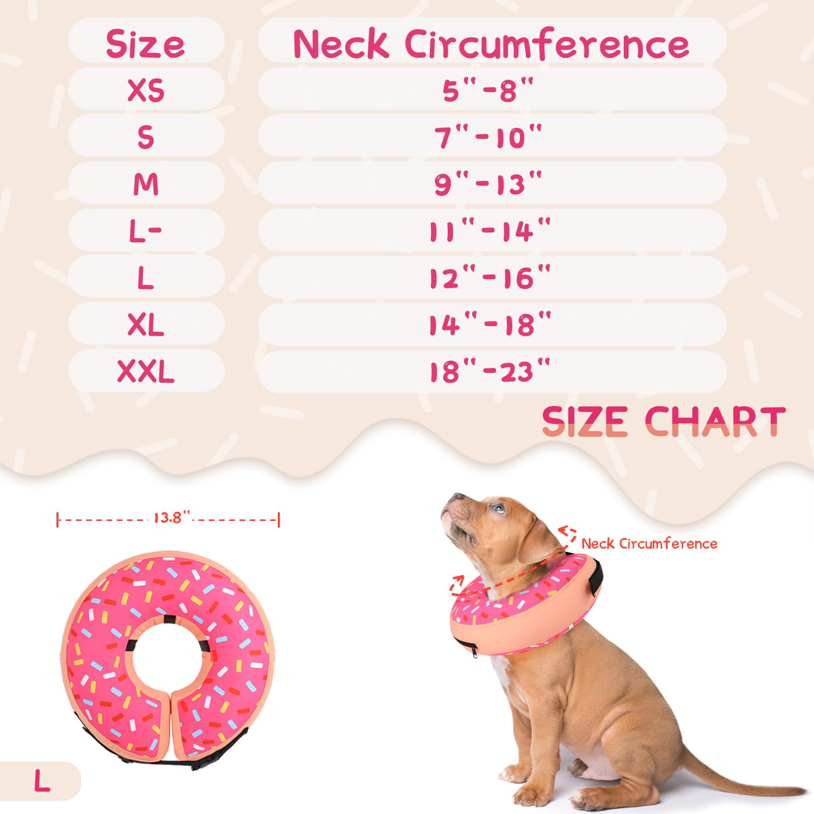 Supet collier cone nettoyage facile avec ouverture zippée.
