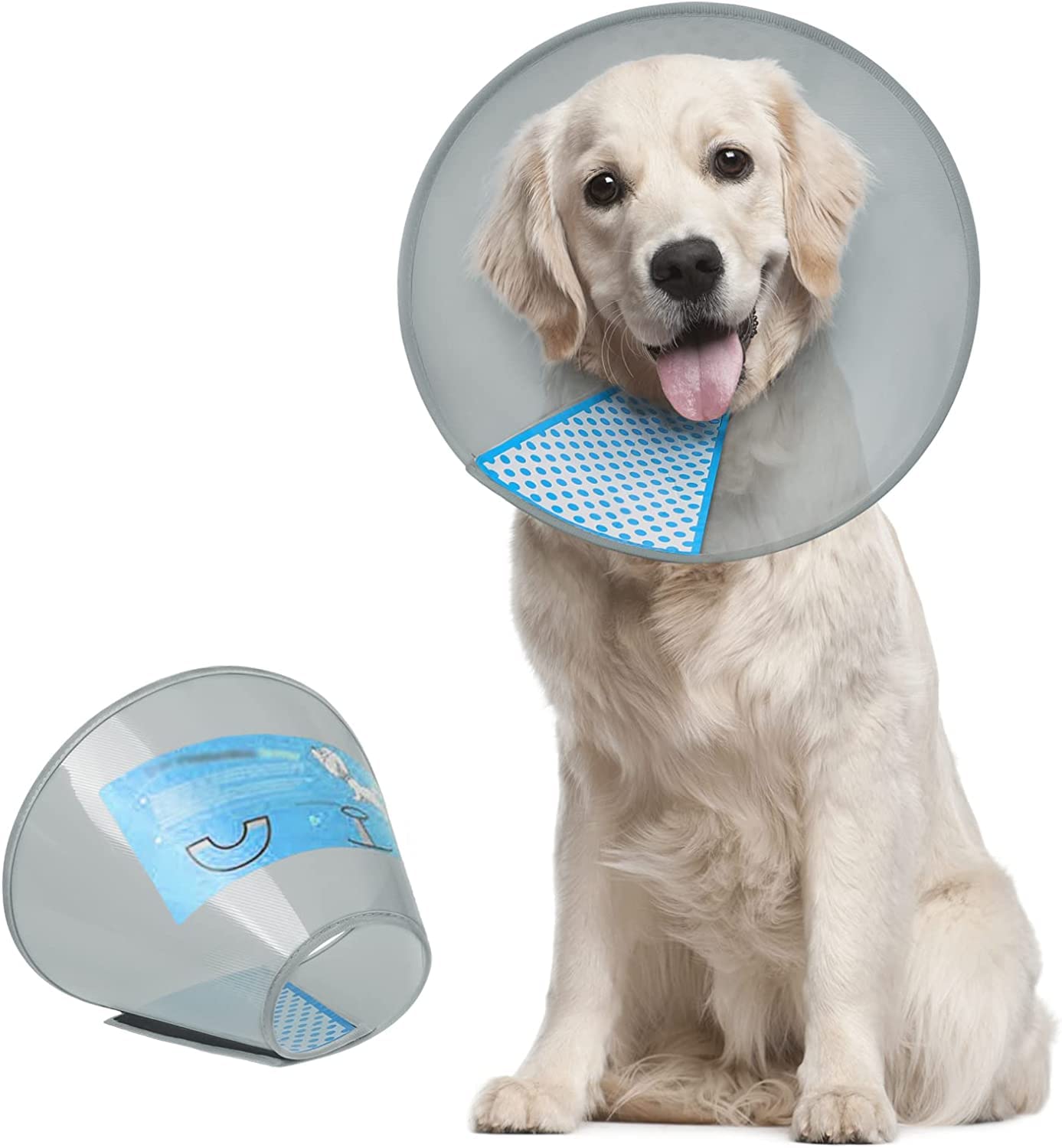 Collier conique Supet pour chien, réglable et confortable pour le rétablissement.