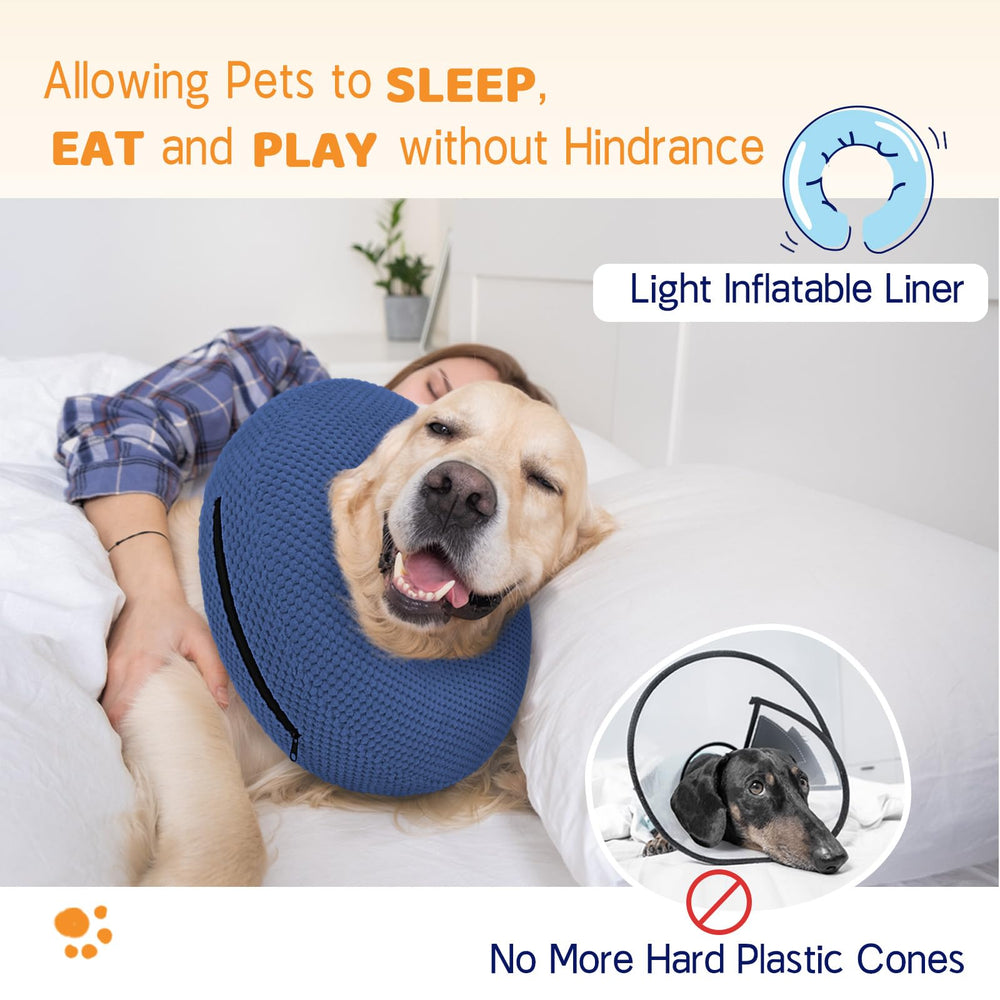 Supet collier donut gonflable chien: sangle interne sécurisant le collier.