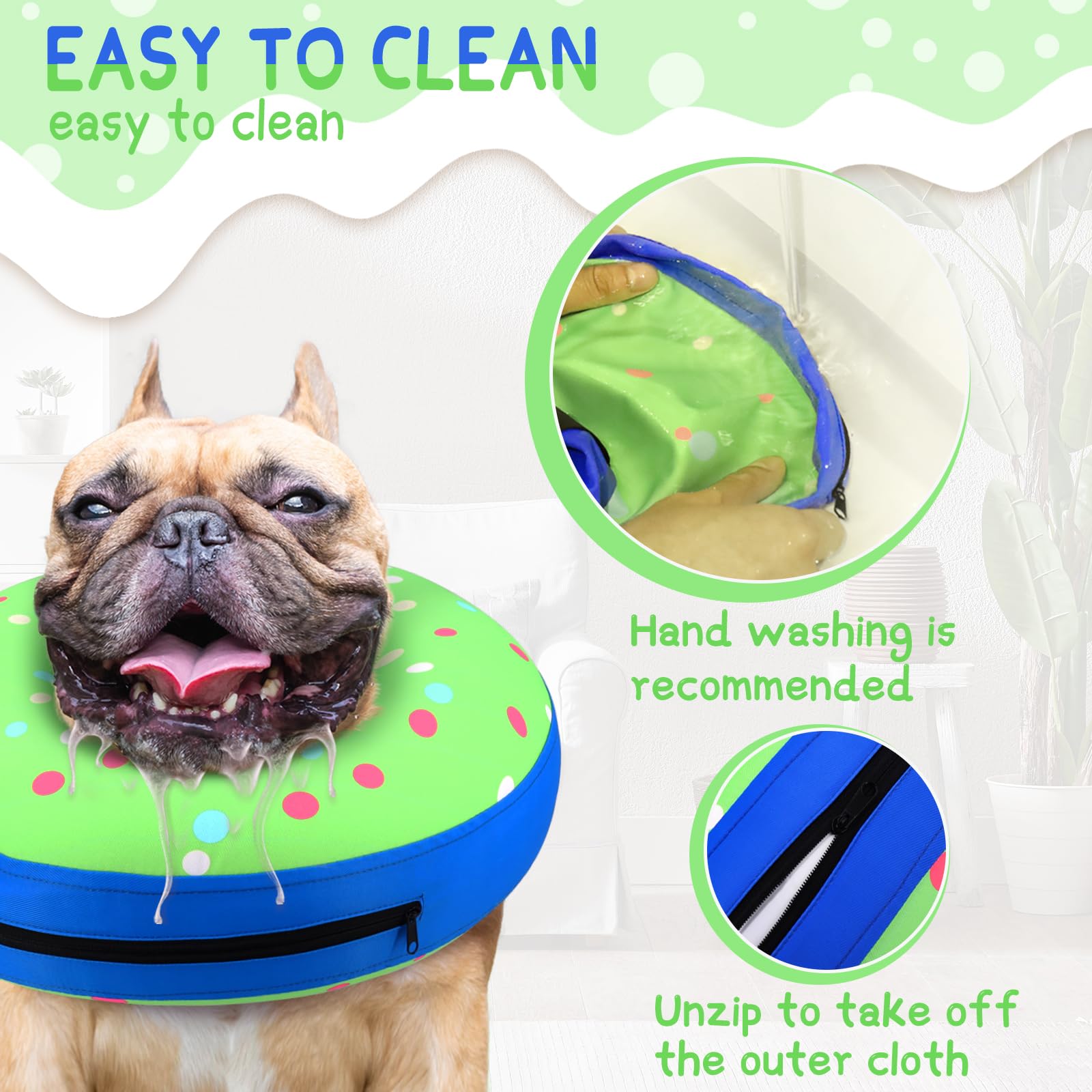 Supet collier beignet gonflable chien - confort léger pour bouger librement.