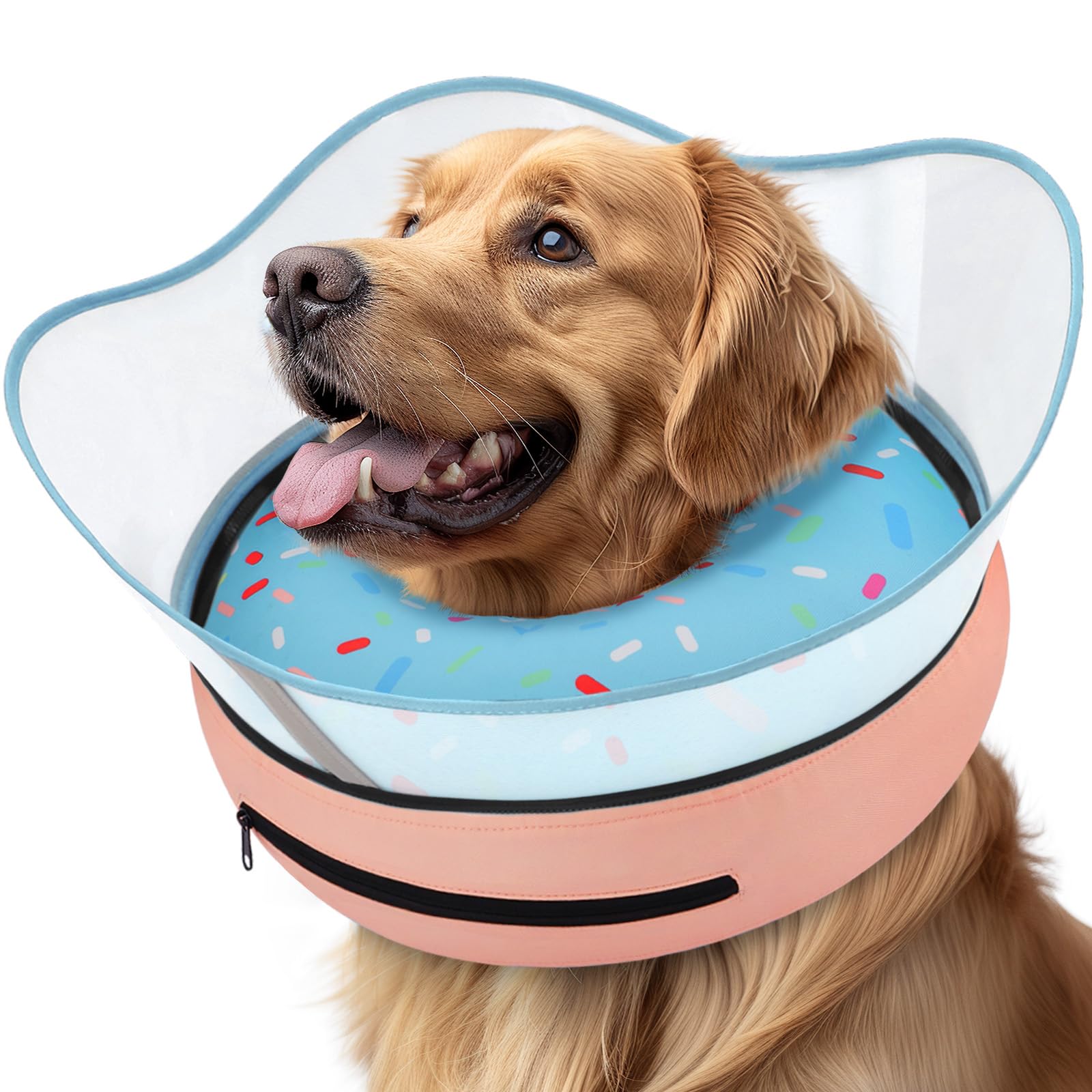 Supet collier donut gonflable pour chien protégeant les zones blessées.