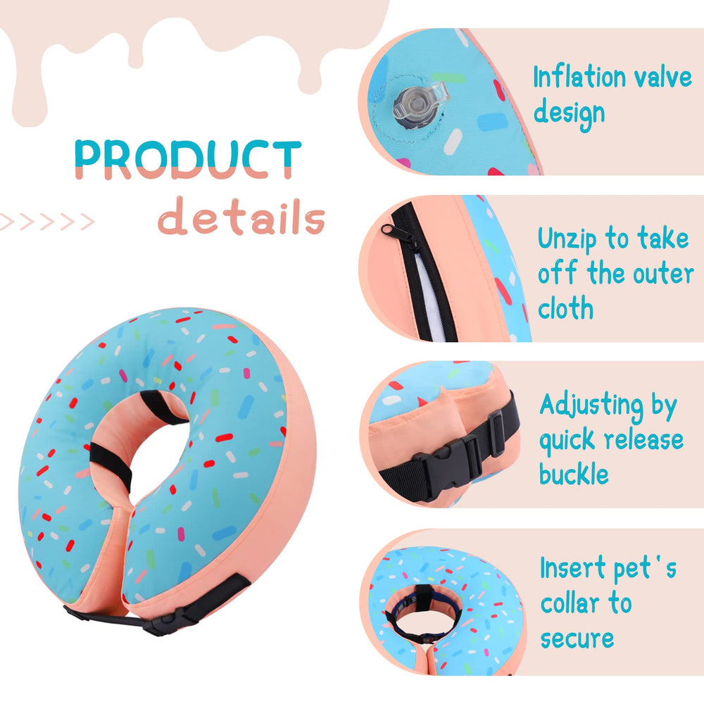Supet collier donut inflable design mignon et rassurant chien.