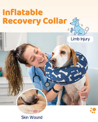 Collier gonflable Supet après chirurgie pour chiens et chats, support léger et ajustable.