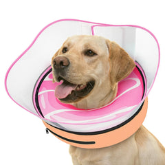 Supet collier gonflable de récupération pour chien rose XL, réduit le léchage post-chirurgie.