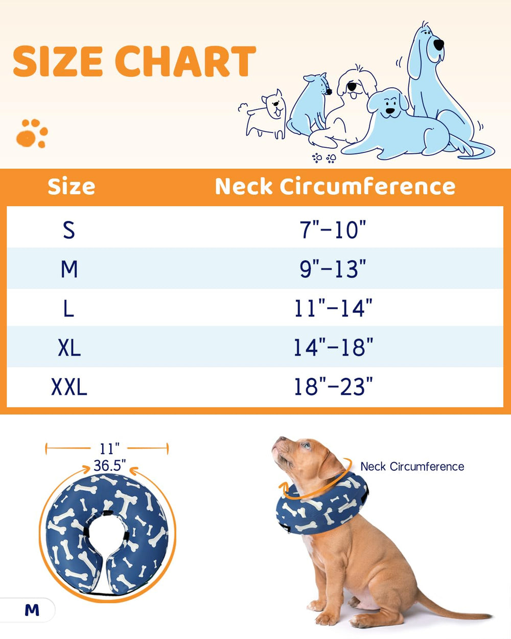 Collier gonflable Supet vision libre, laisse le chien bouger librement.