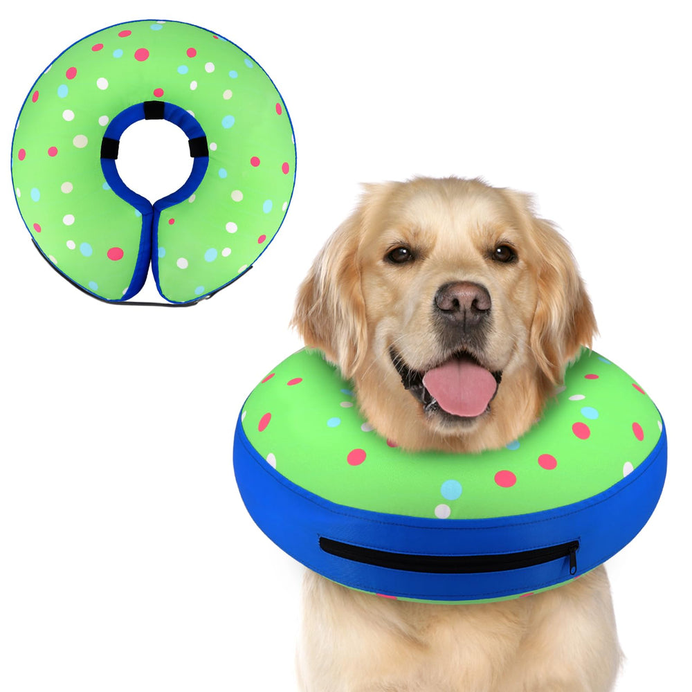 Supet collier-inflable-beignet-chien apres chirurgie protege la plaie avec douceur.