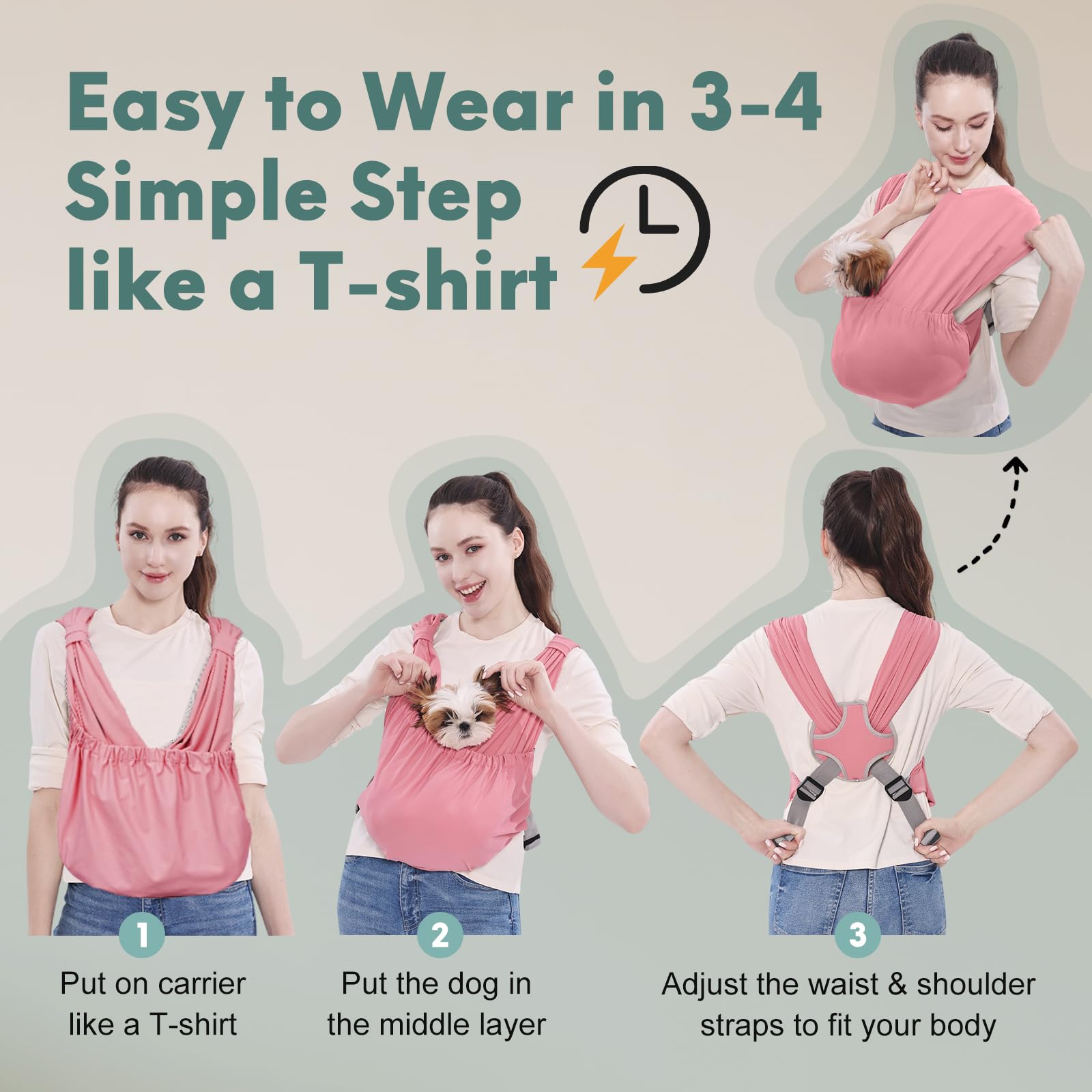 Confort et sécurité anti-anxiété avec le Supet sling lors des sorties.
