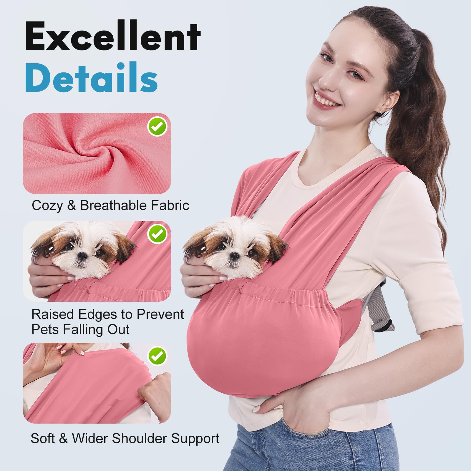 Idéal pour voyager et les visites chez le vétérinaire avec le Supet sling.