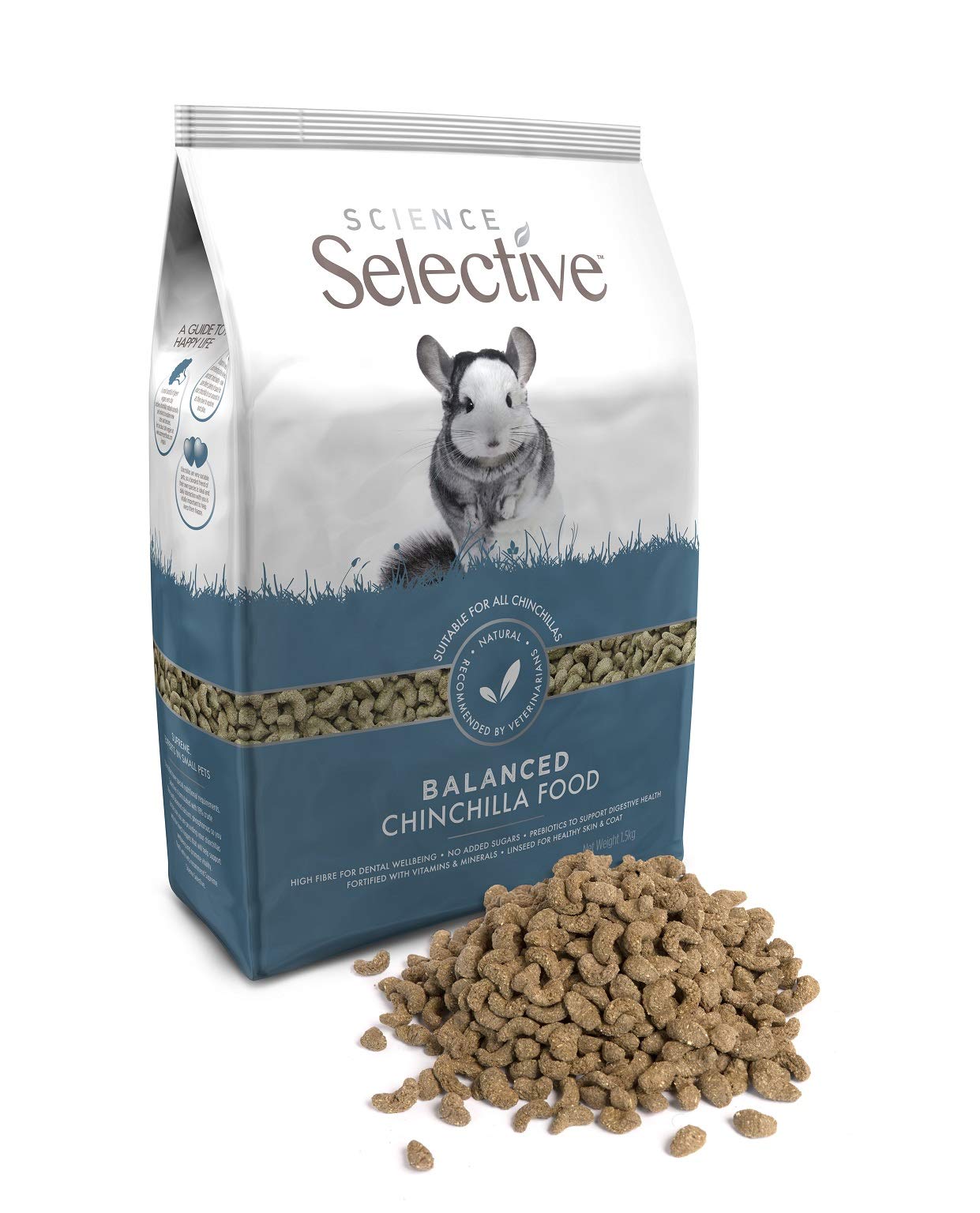 Supreme Petfoods chinchilla face avant montrant alimentation complète