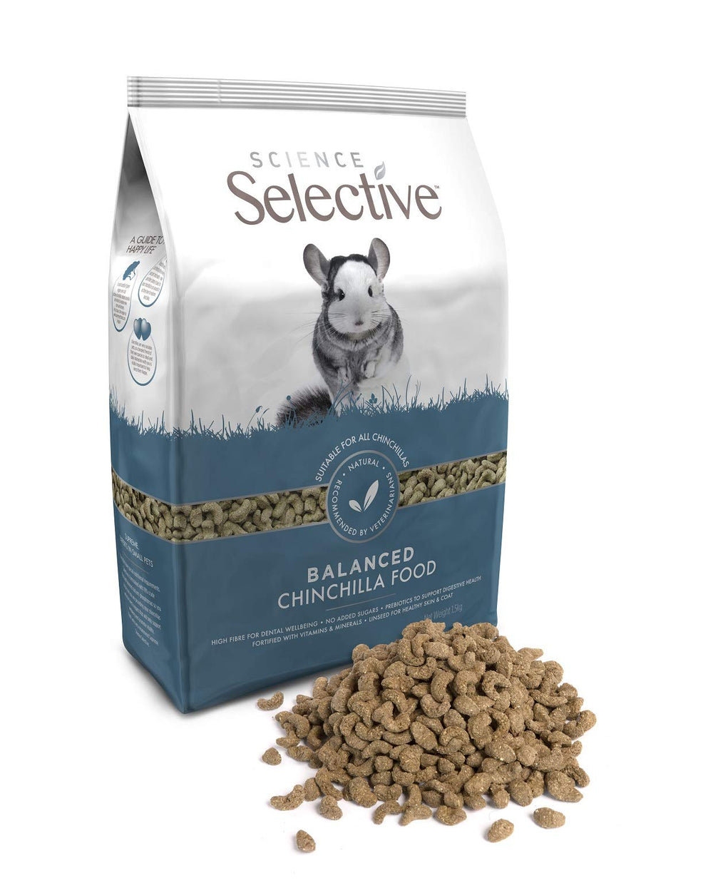 Supreme Petfoods chinchilla face avant montrant alimentation complète