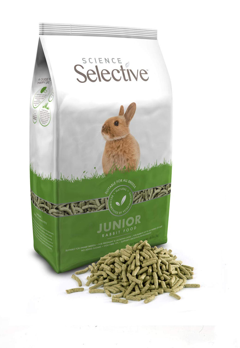Supreme Petfoods Science Selective Supreme Junior Lapin – ingrédients naturels pour une alimentation équilibrée.