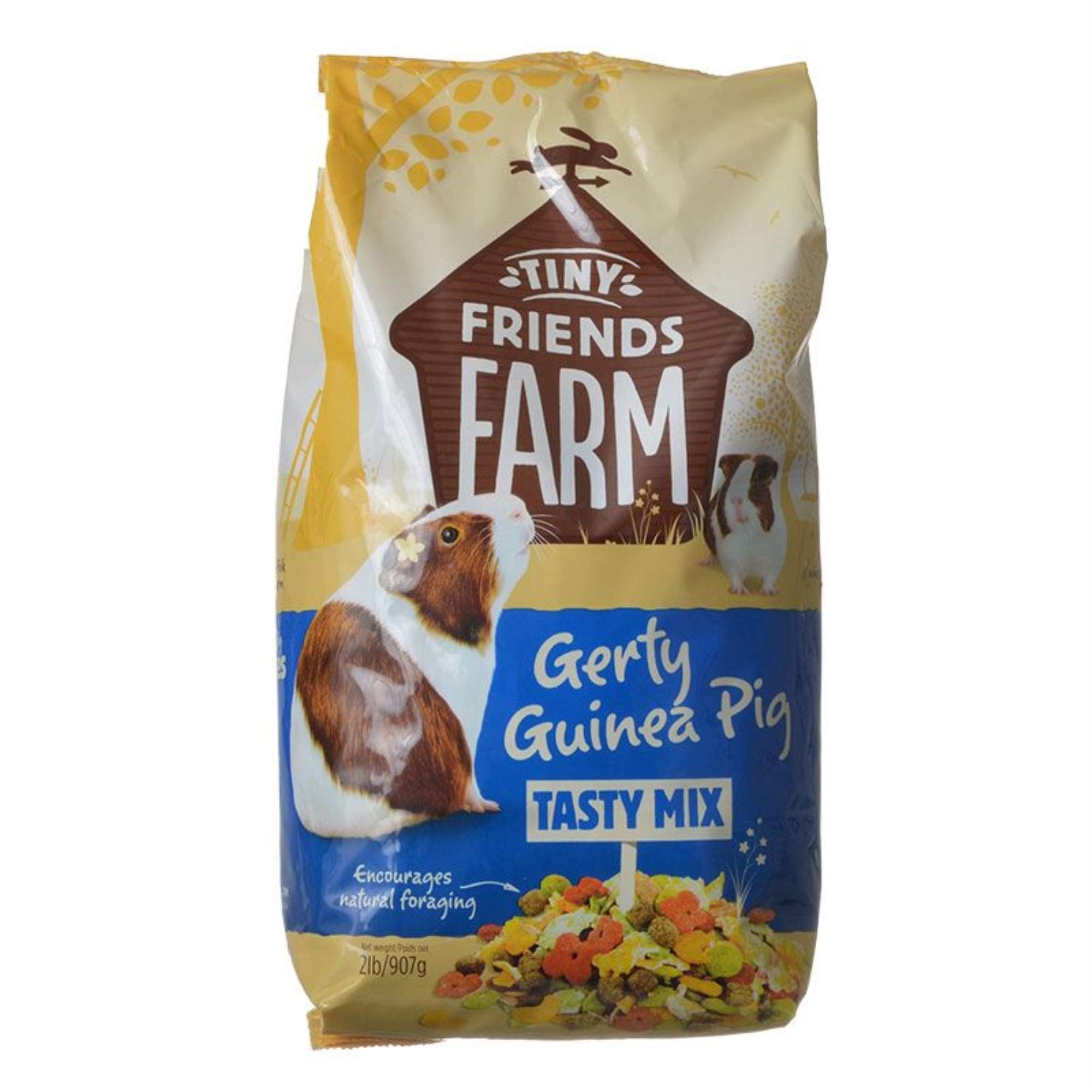Gerty de Supreme Petfoods – seau cobaye, nourriture équilibrée stimulant le forage naturel.