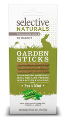 Supreme Petfoods batonnets jardin pois menthe pour lapins, parfaits pour l'interaction.