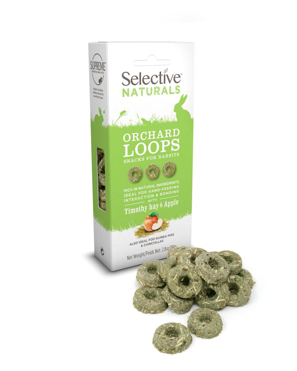 Supreme Petfoods anneaux verger pomme et foin Timothy, parfait pour le lien et le jeu.