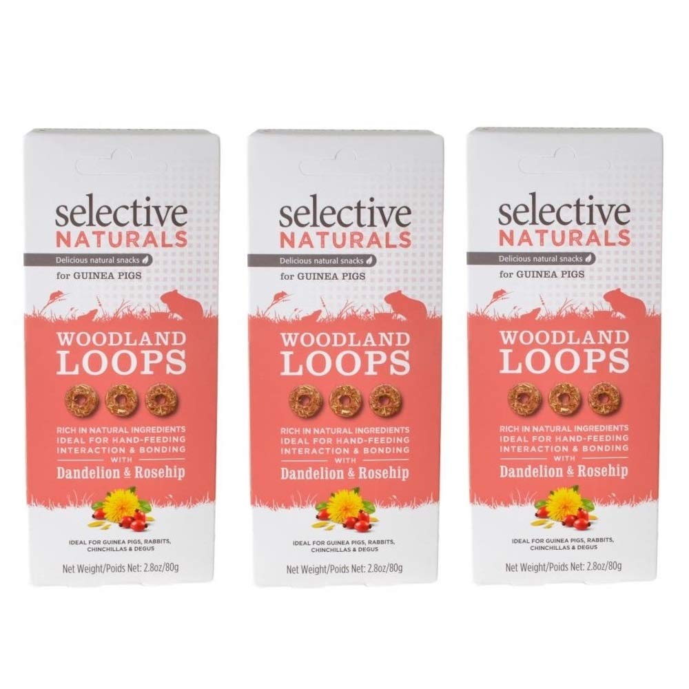 Supreme Petfoods Woodland Loops – boîte de 80 g pour cochons d'Inde et lapins, fibre naturelle.