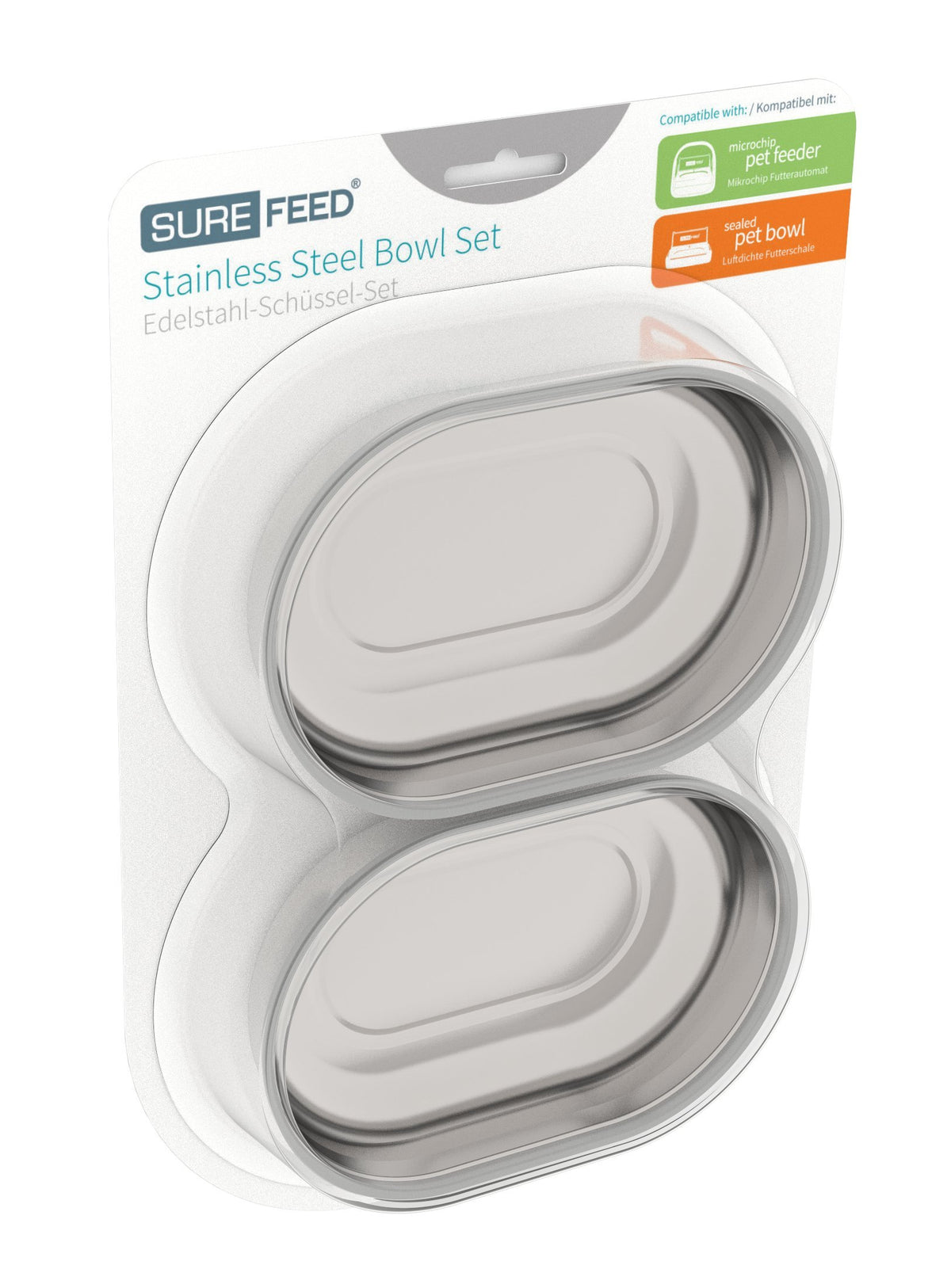 Bol inox double SureFlap parfait pour chats et petits chiens, hygiène et fraîcheur.