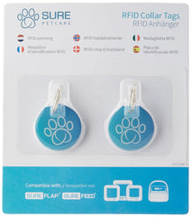 Tag RFID SureFlap avec code unique pour identification sécurisée du compagnon.