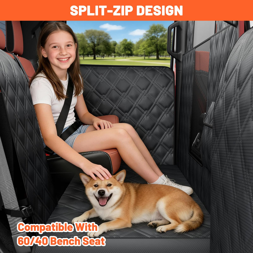 Surfcabin tapis-chien siège arrière compatible et séparé.