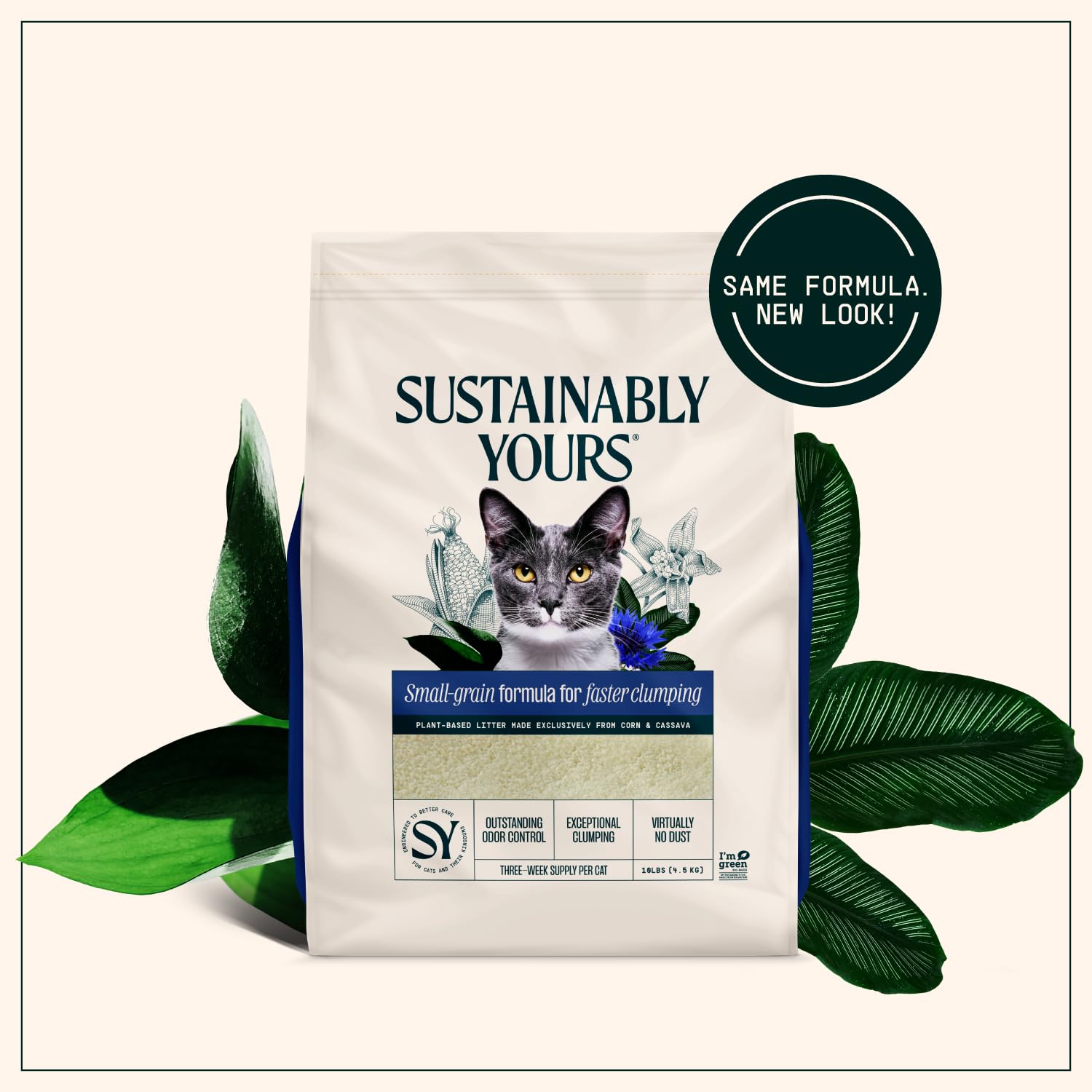 Litiere Sustainably Yours controle des odeurs efficacement sans parfum.