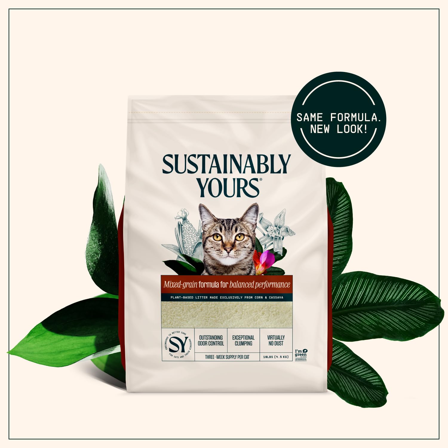 Sustainably Yours litière facile à ramasser, entretien rapide.