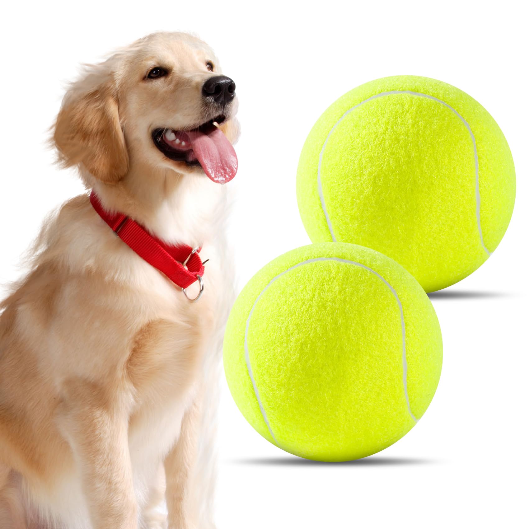 Susu & Wuwu balle tennis chien 4 pouces extérieure, facile à repérer et stimule le jeu.