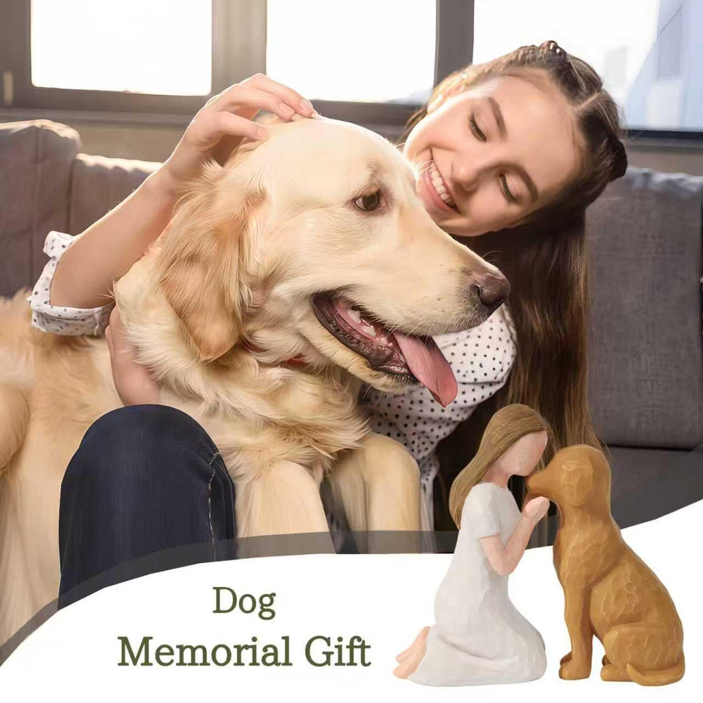 SUTIMAS figurine souvenir chien brun, cadeau réconfortant pour proche.