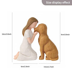 Statue SUTIMAS chien brun, pièce élégante pour un coin mémoire.
