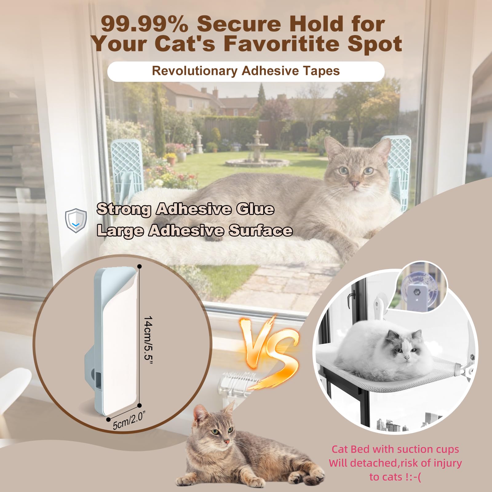 Suupvaor cadre-metal solide, support fiable pour les repos du chat.