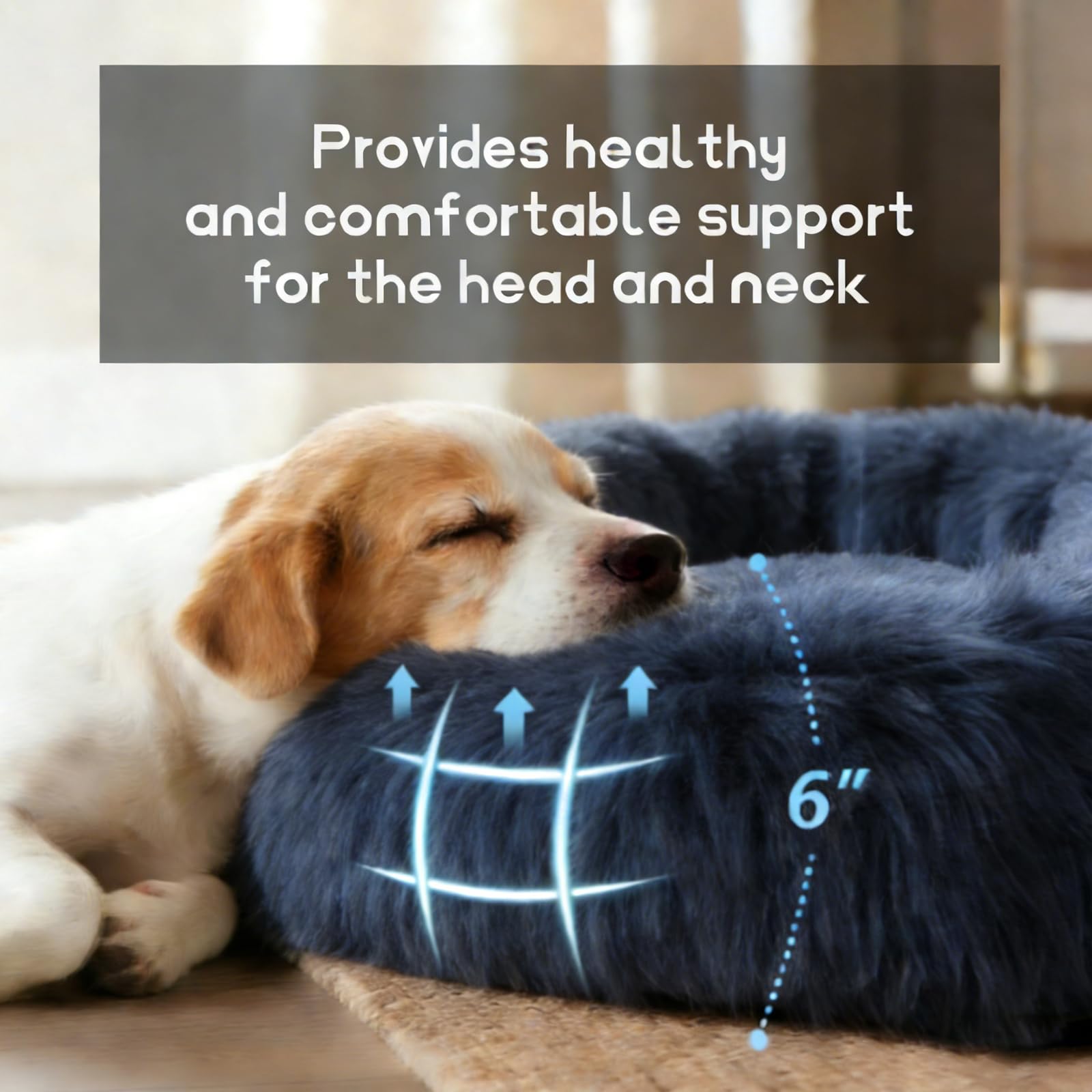 SUVAMJAM Comfort Donut – tissu ultra-doux pour les chats, confort maximal.