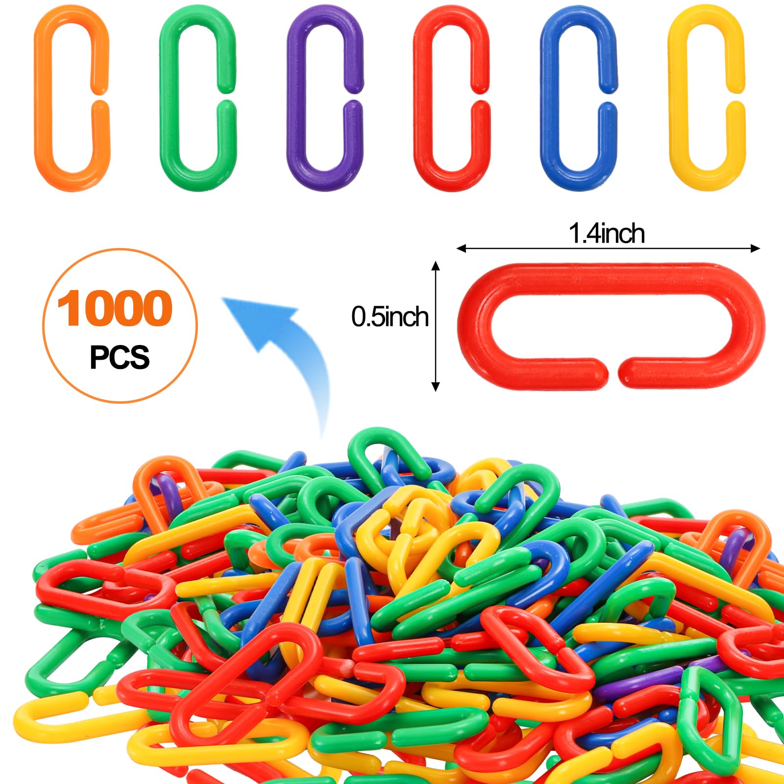Suwimut C-Clip: ensemble de 1000 pièces pour créer des chaînes et décorations.
