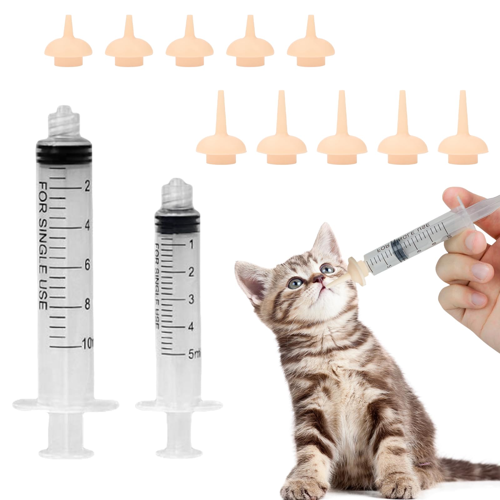 Suxgumoe tétine et seringue d'alimentation pour chaton, précision et douceur.