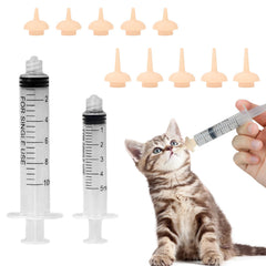 Suxgumoe tétine et seringue d'alimentation pour chaton, précision et douceur.