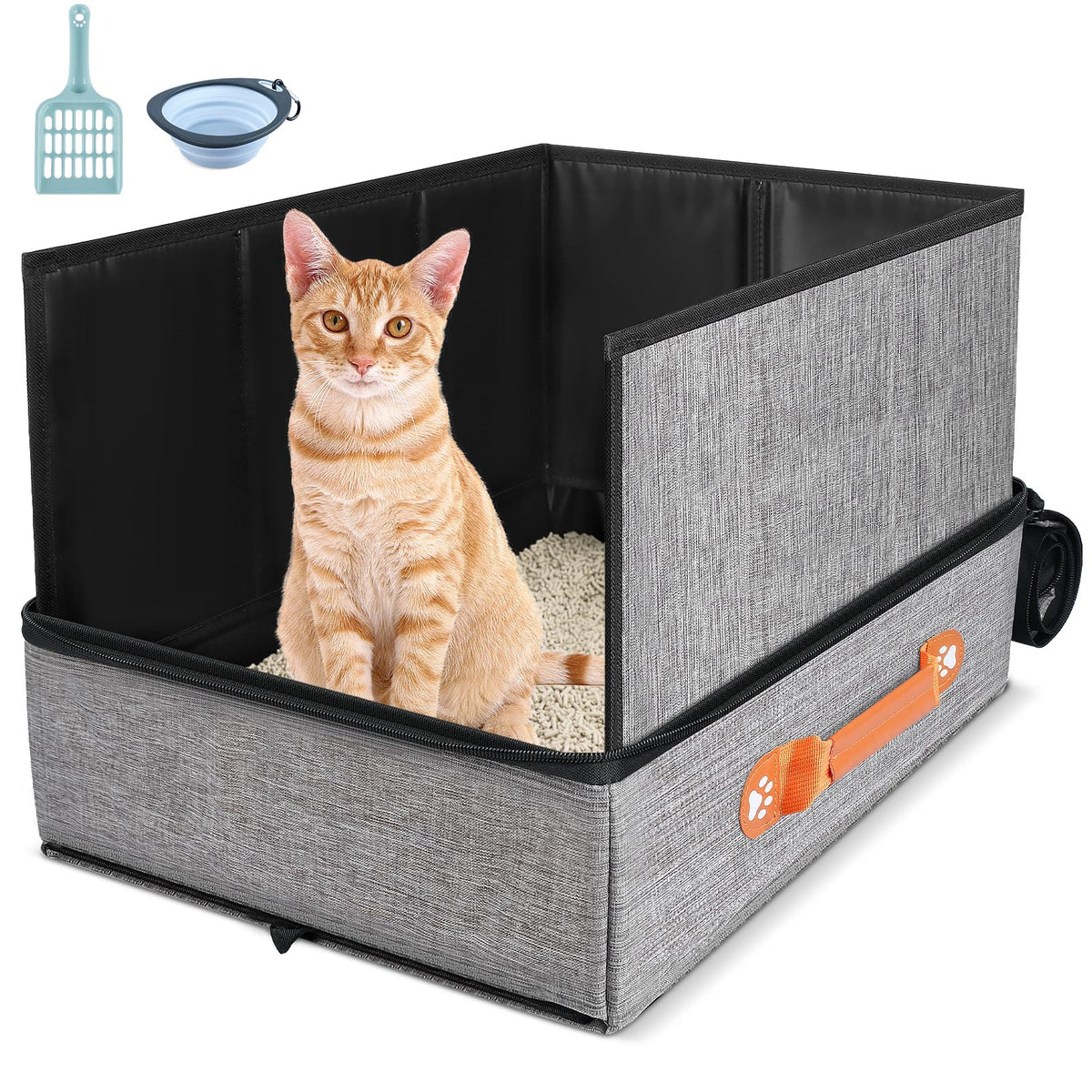 Suzzipaws boîte-litière voyage pliable, pratique pour déplacements propres.