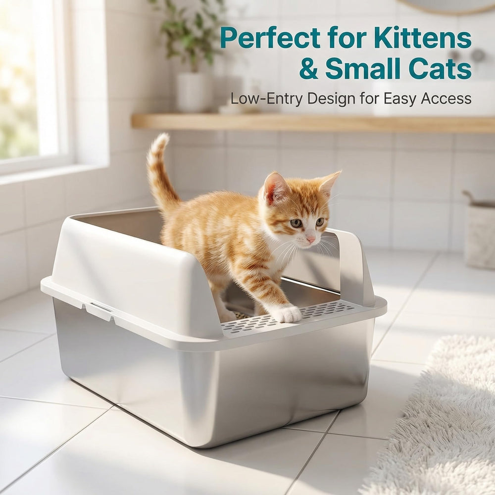 Suzzipaws boîte-litière inox, ensemble d'accessoires inclus