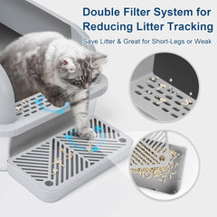 Suzzipaws litière métal antiadhésive facilite le nettoyage rapide.